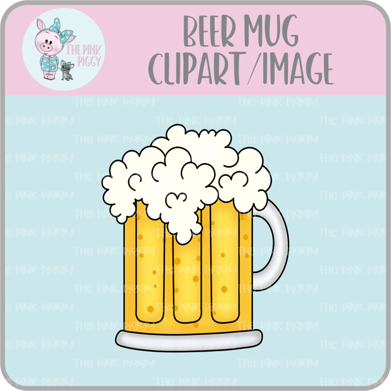 Beer Mug Clipart/Image/Printer File for Eddie