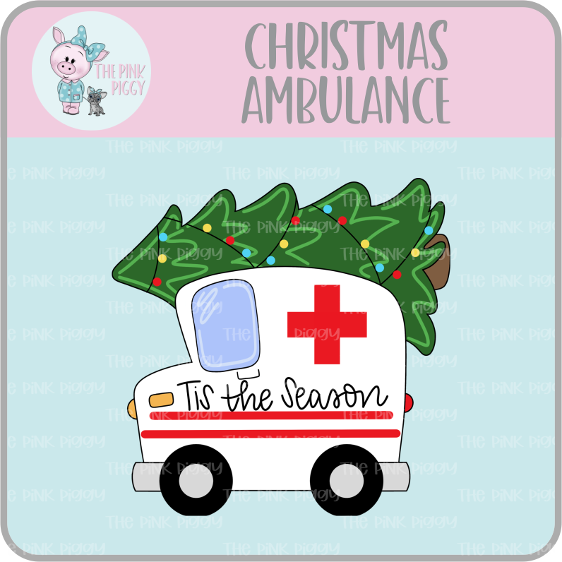 Christmas Ambulance Clipart/Image/Printer File for Eddie