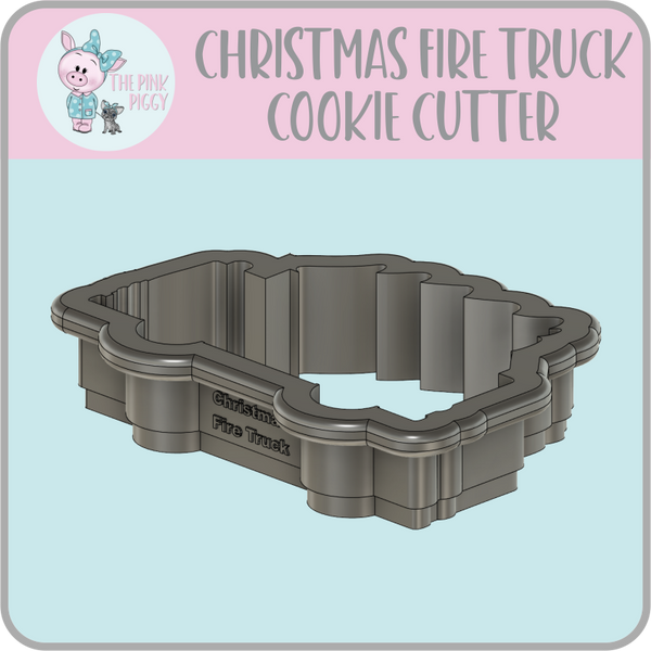 Christmas Fire Truck Cookie Cutter & STL File