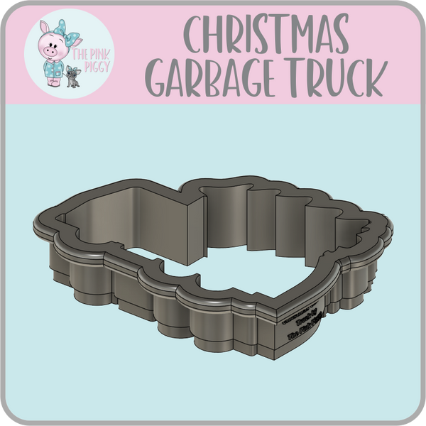 Christmas Garbage Truck Cookie Cutter & STL File