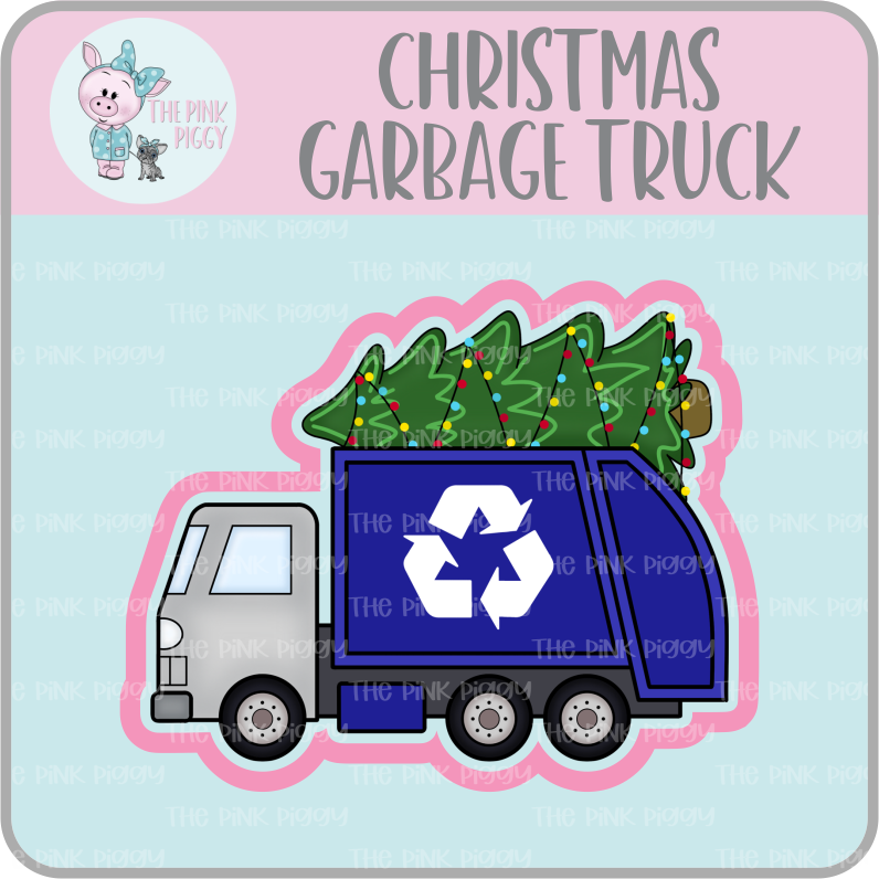 Christmas Garbage Truck Cookie Cutter & STL File