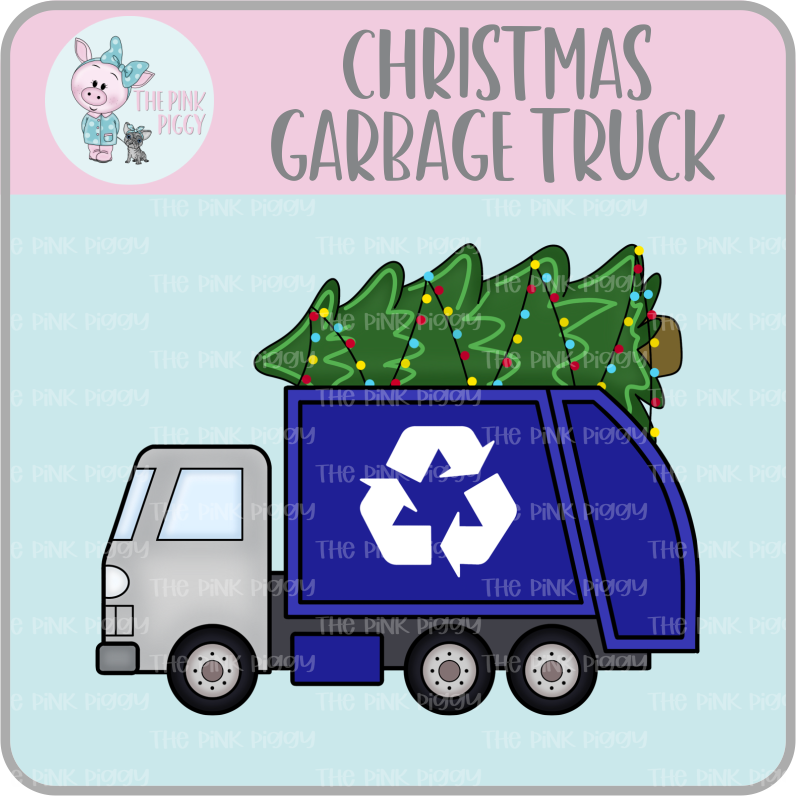 Christmas Garbage Truck Clipart/Image/Printer File for Eddie