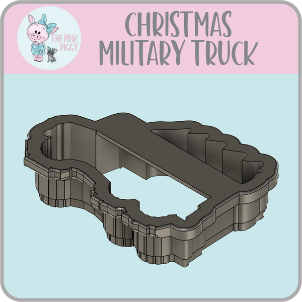 Christmas Military Truck Cookie Cutter & STL File