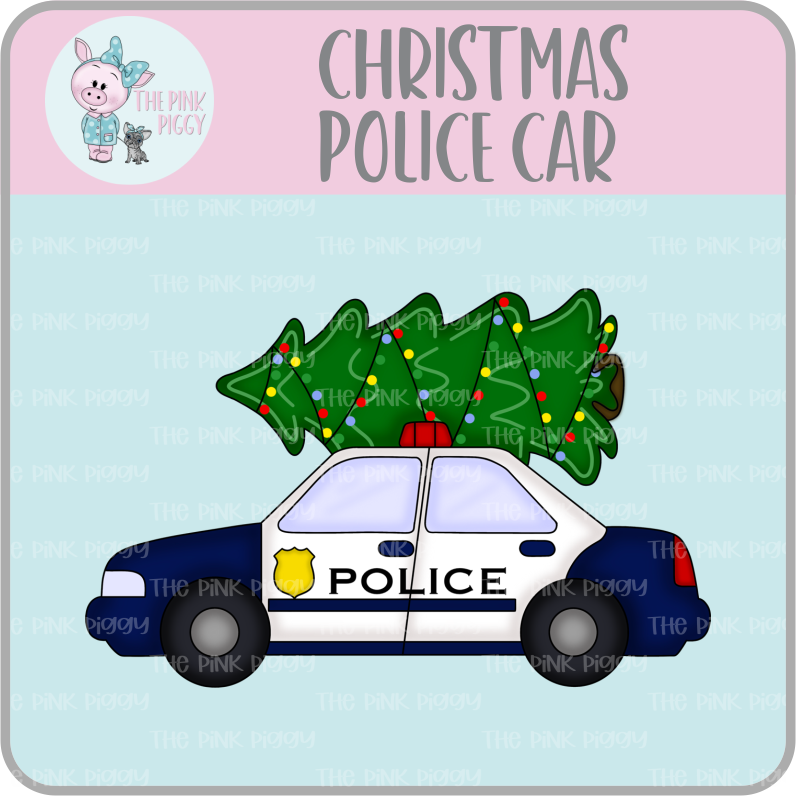 Christmas Police Car Clipart/Image/Printer File for Eddie