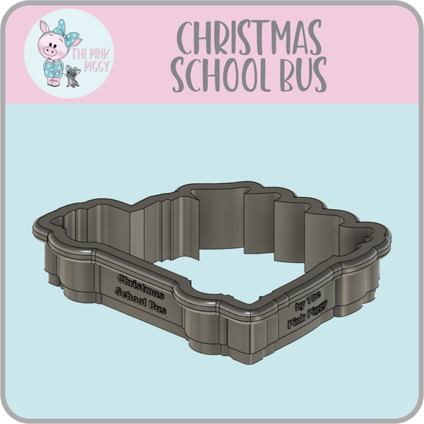 Christmas School Bus Cookie Cutter & STL File