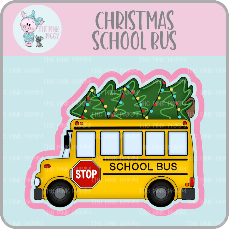 Christmas School Bus Cookie Cutter & STL File