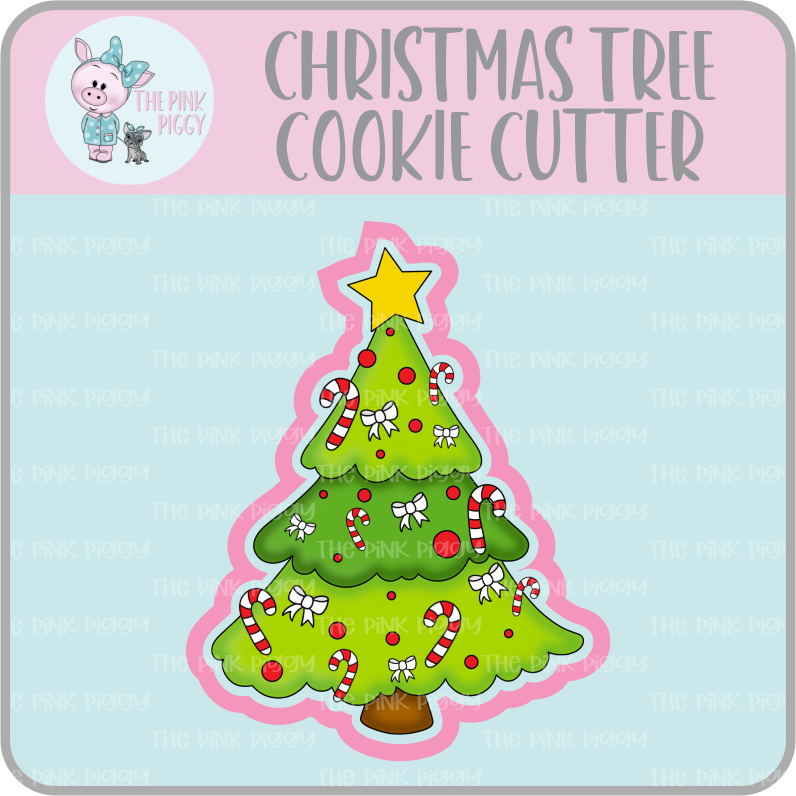 Decorated Christmas Tree Cookie Cutter & STL File