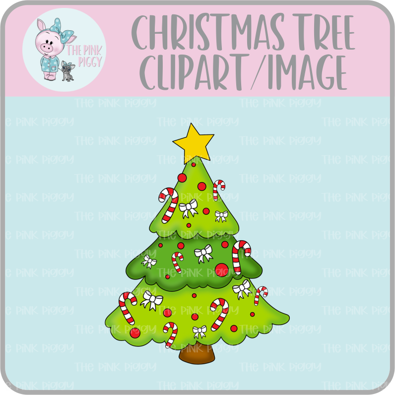 Decorated Christmas Tree Clipart/Image/Printer File for Eddie