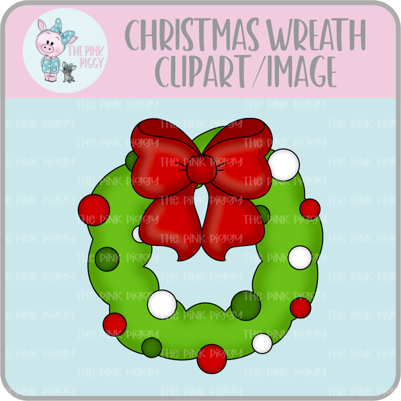 Christmas Wreath Clipart/Image/Printer File for Eddie