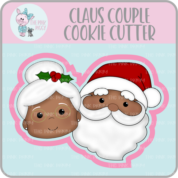 Claus Couple Faces Cookie Cutter & STL File