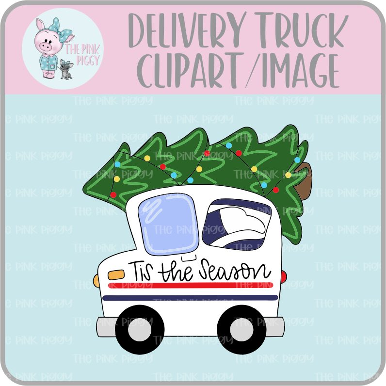 Christmas Delivery Truck Clipart/Image/Printer File for Eddie