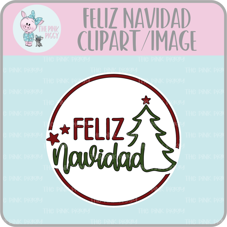 Feliz Navidad Clipart/Image/Printer File for Eddie