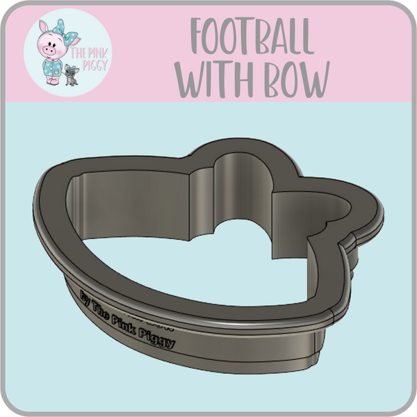 Football with Bow Cookie Cutter & STL File