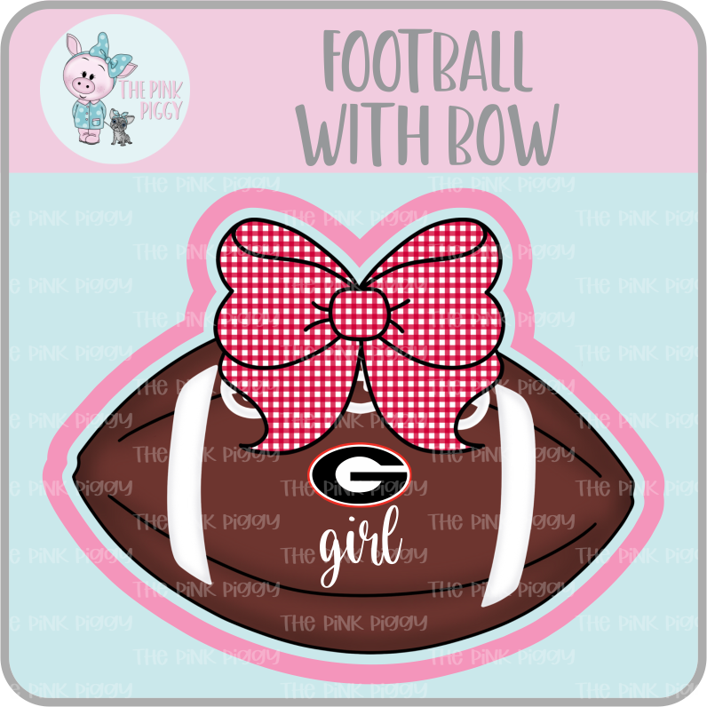 Football with Bow Cookie Cutter & STL File