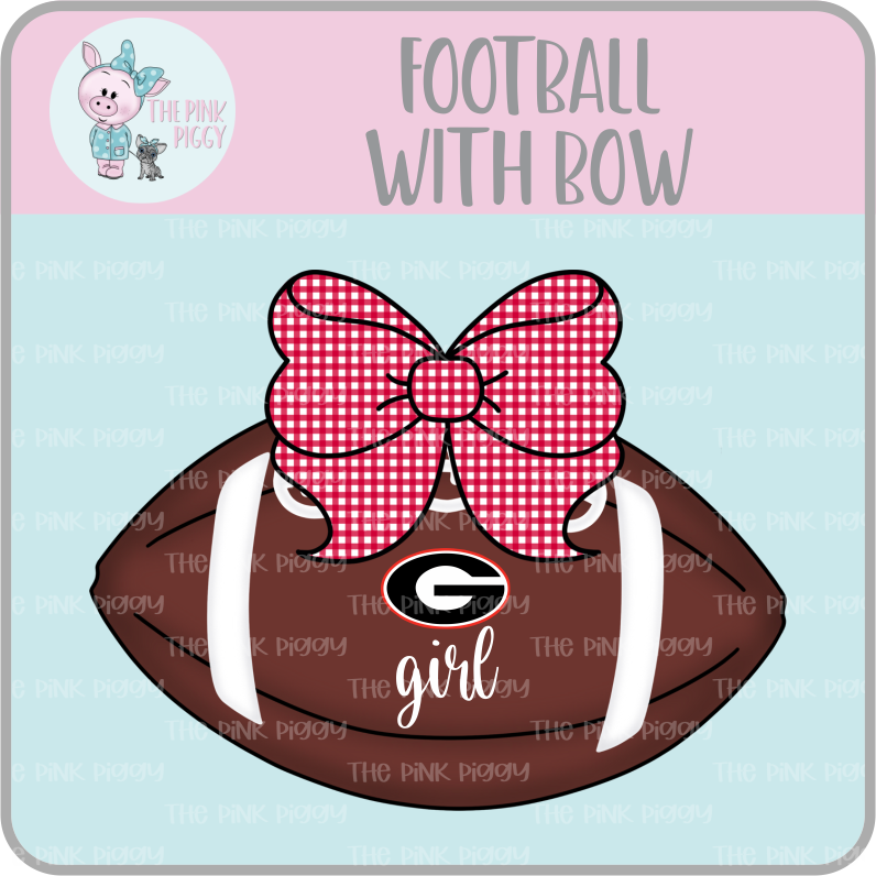 Football with Bow Clipart/Image/Printer File for Eddie