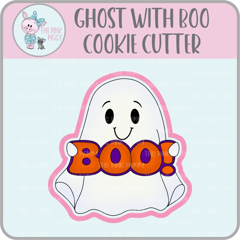 Ghost with Boo! Cookie Cutter & STL File