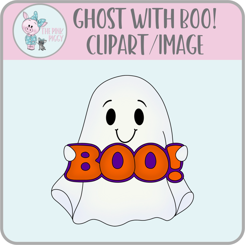 Ghost with Boo! Clipart/Image/Printer File for Eddie