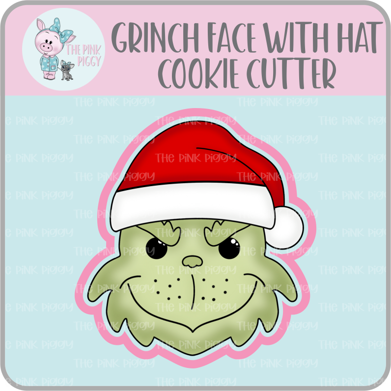 Grinch Face Cookie Cutter & STL File