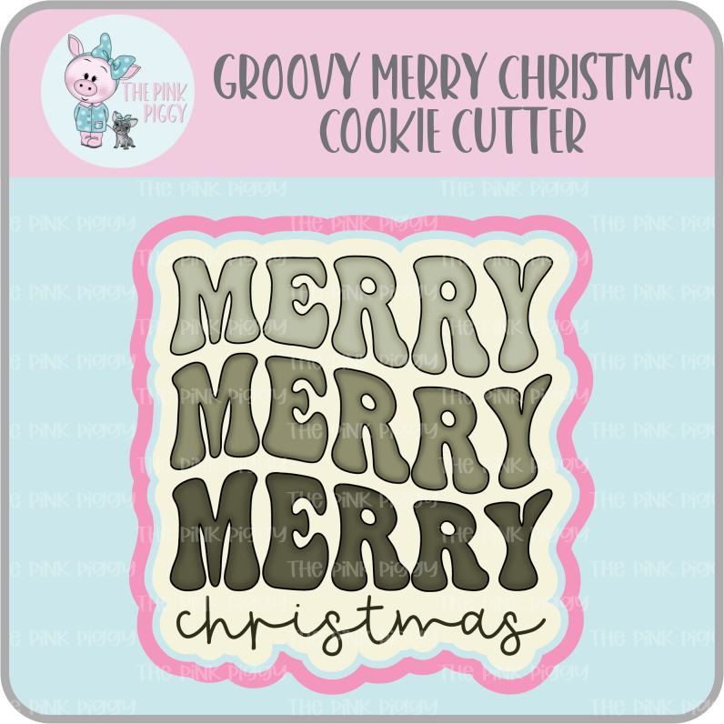 Groovy Merry Christmas Cookie Cutter & STL File