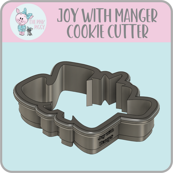 Joy with Manger Cookie Cutter & STL File