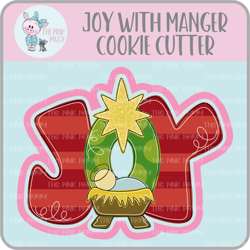 Joy with Manger Cookie Cutter & STL File