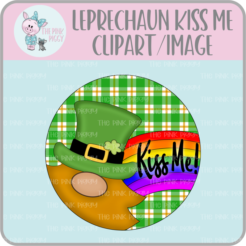 Leprechaun Kiss Me Clipart/Image/Printer File for Eddie