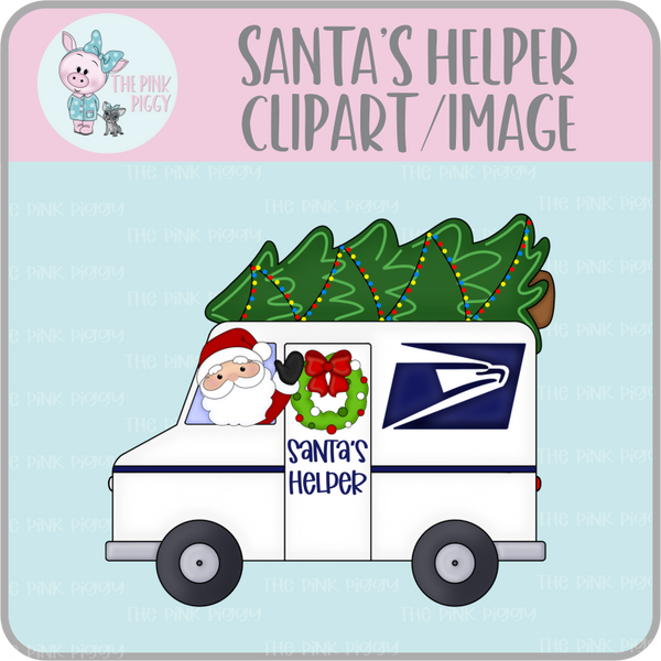 Santa's Helper Delivery Trucks Clipart/Image