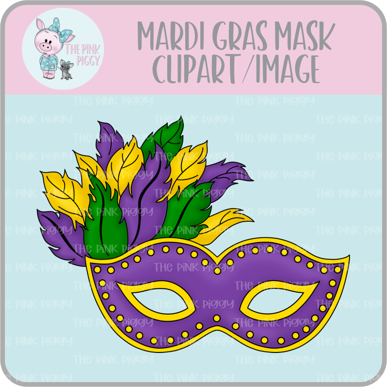 Mardi Gras Mask Clipart/Image/Printer File for Eddie