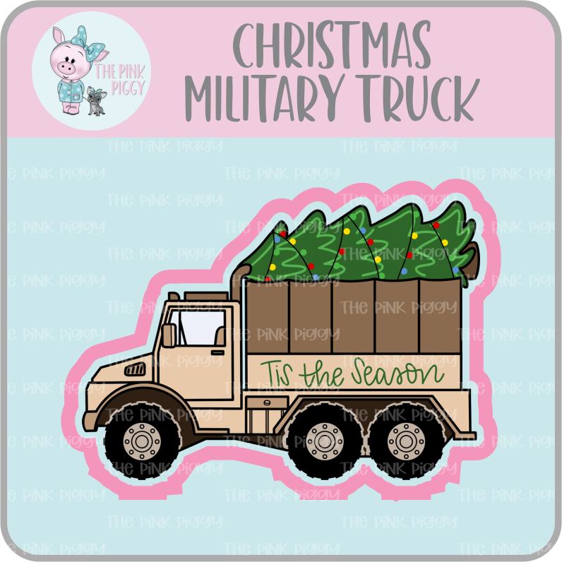 Christmas Military Truck Cookie Cutter & STL File