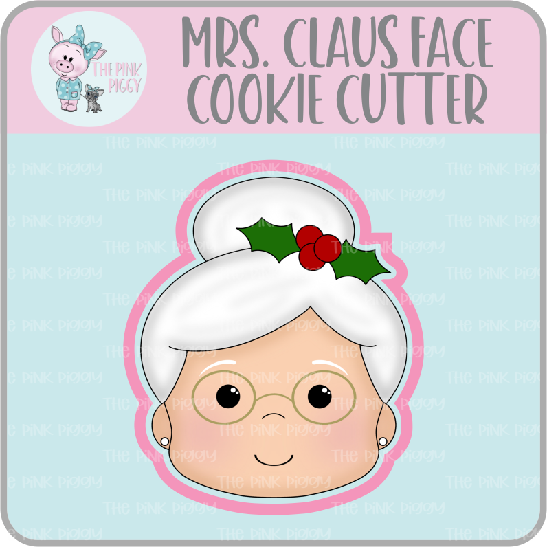 Mrs. Claus Face Cookie Cutter & STL File