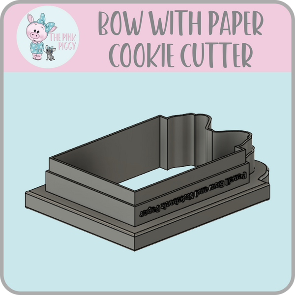 Pencil Bow with Notebook Paper Cookie Cutter