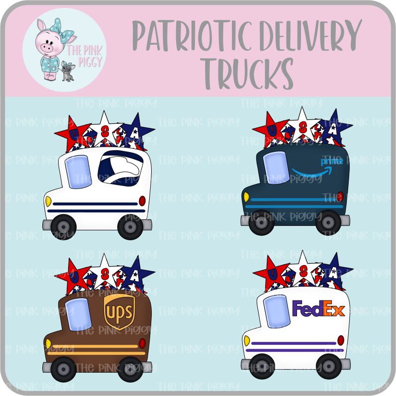 Patriotic Delivery Truck Cookie Cutter STL File