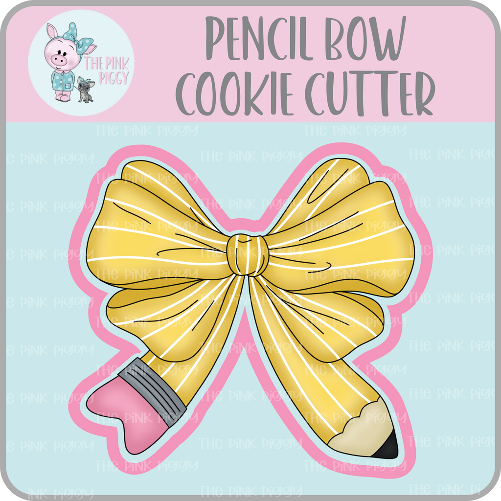 Pencil Bow Cookie Cutter STL File