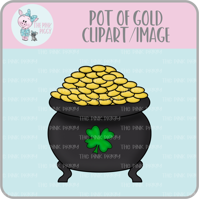 Pot of Gold Clipart/Image/Printer File for Eddie