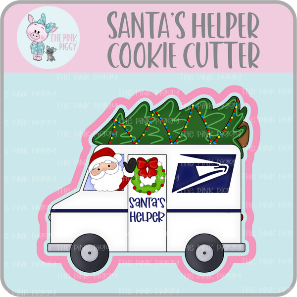 Santa's Helper Delivery Truck Cookie Cutter