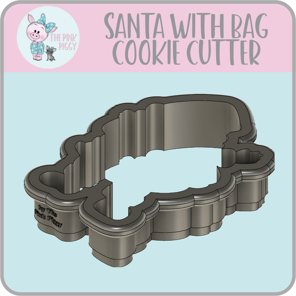 Santa Claus with Bag Cookie Cutter & STL File