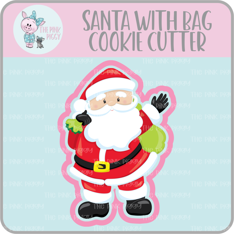 Santa Claus with Bag Cookie Cutter & STL File