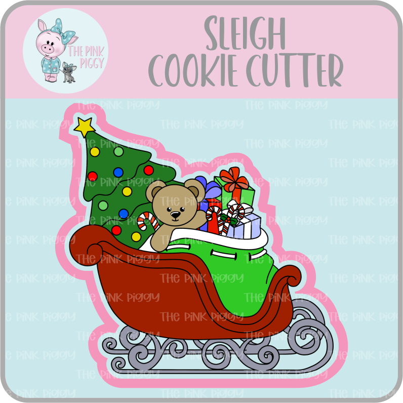 Santa's Sleigh Cookie Cutter & STL File