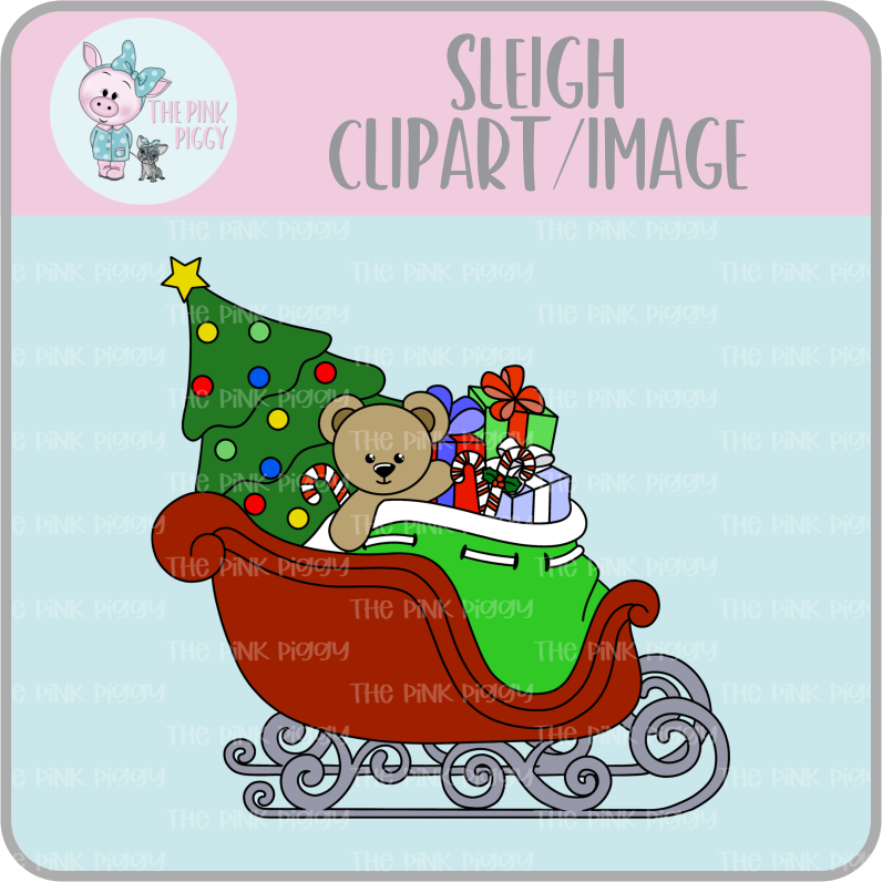 Santa's Sleigh Clipart/Image/Printer File for Eddie