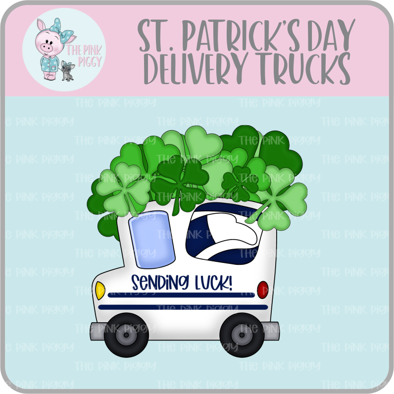 St. Patty's Delivery Truck Clipart/Image/Printer File for Eddie