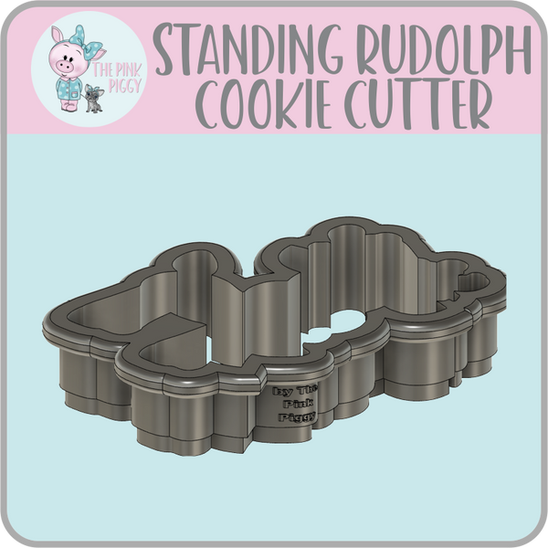 Standing Rudolph with Scarf Cookie Cutter