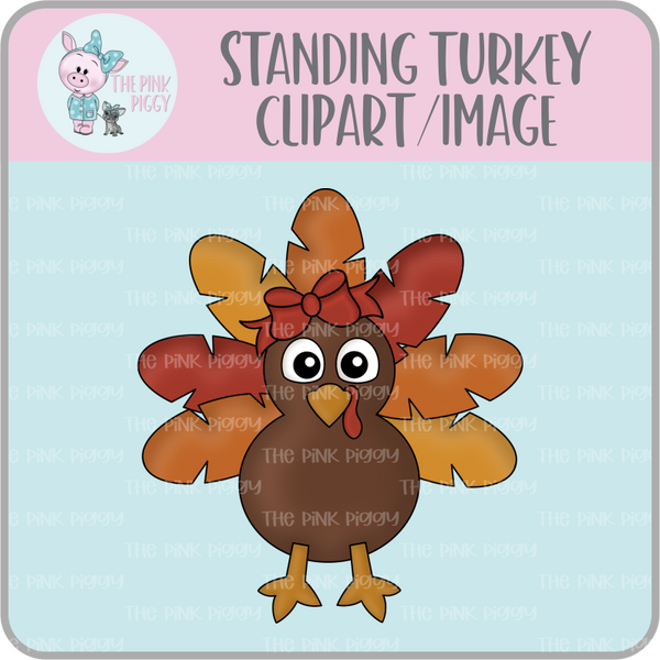 Standing Turkey Clipart/Image/Printer File for Eddie