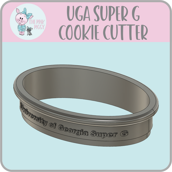 Oval for University of Georgia Super G Cookie Cutter & STL File