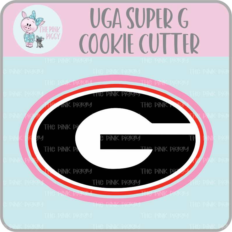 Oval for University of Georgia Super G Cookie Cutter & STL File