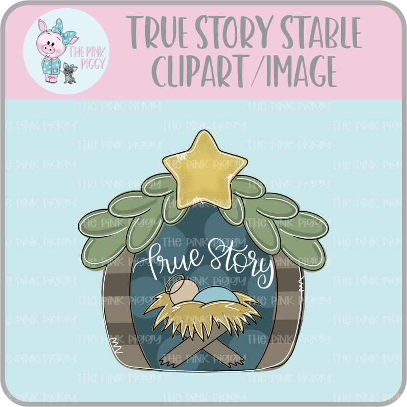 True Story Stable Clipart/Image/Printer File for Eddie
