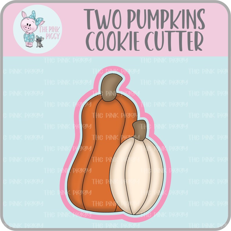 Two Pumpkiins Cookie Cutter & STL File