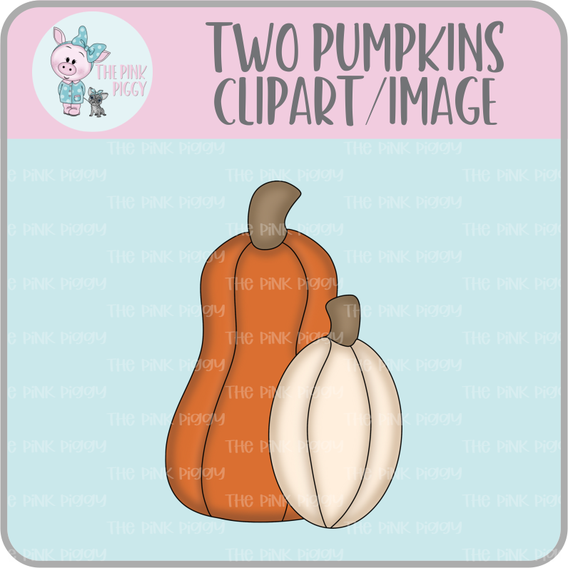 Two Pumpkins Clipart/Image/Printer File for Eddie