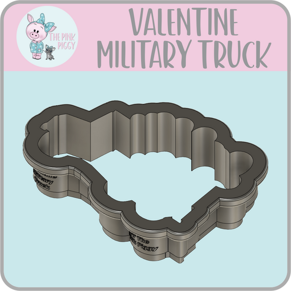 Valentine Military Truck Cookie Cutter & STL File