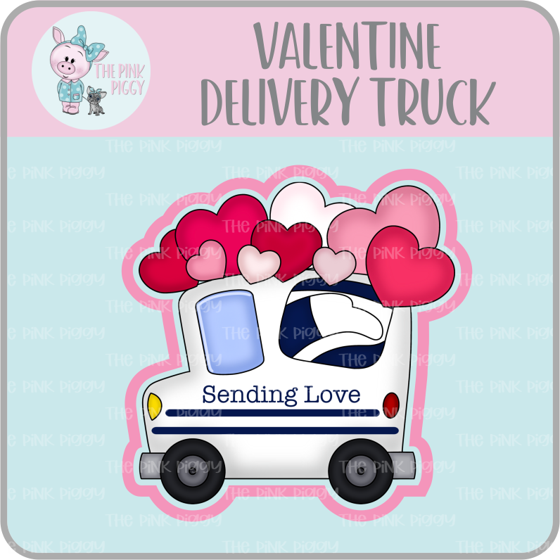 Valentine Delivery Truck  Cookie Cutter