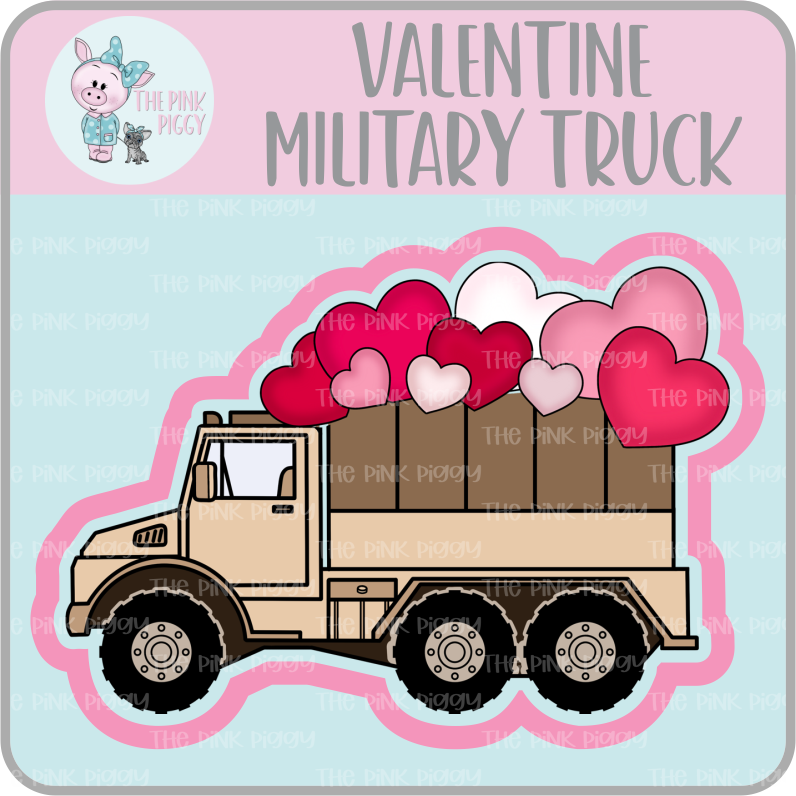 Valentine Military Truck Cookie Cutter & STL File